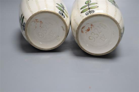 A pair of Austrian secessionist-style porcelain vases, height 21cm